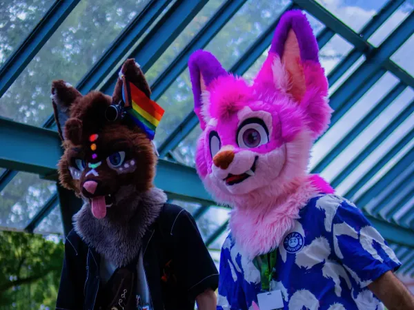 Hyroe (Hyro Fursuit Fabric) and Kokou (De Leon Fursuits) fursuits