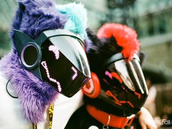 Nightphin and Rex fursuits (Made by Arget Lazuli)